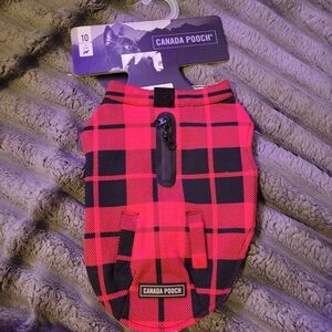 Canada Pooch Red Plaid Dog Jacket
